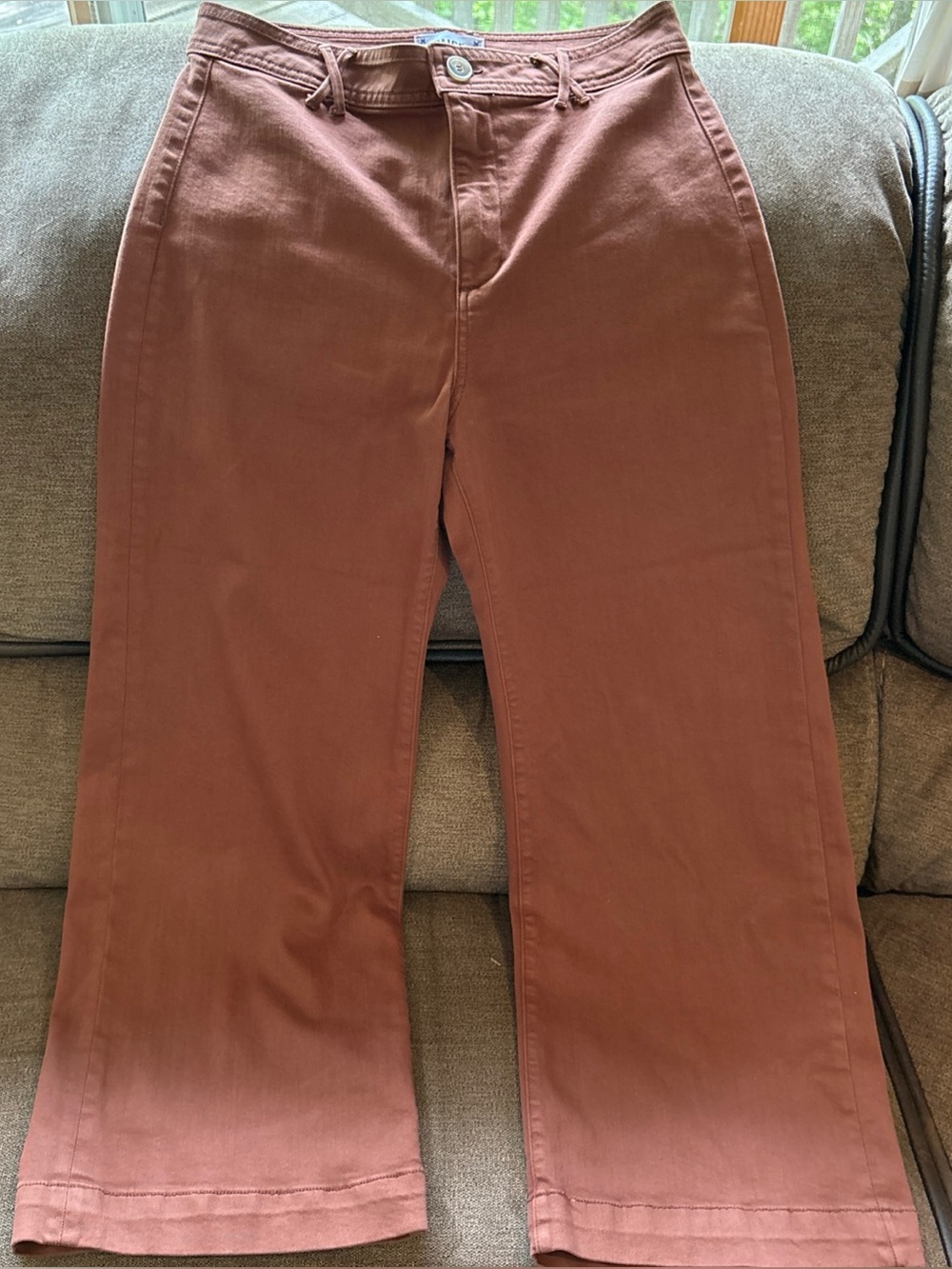 PAIGE Anessa Pant Wide Leg Jeans 29  Brown EUC